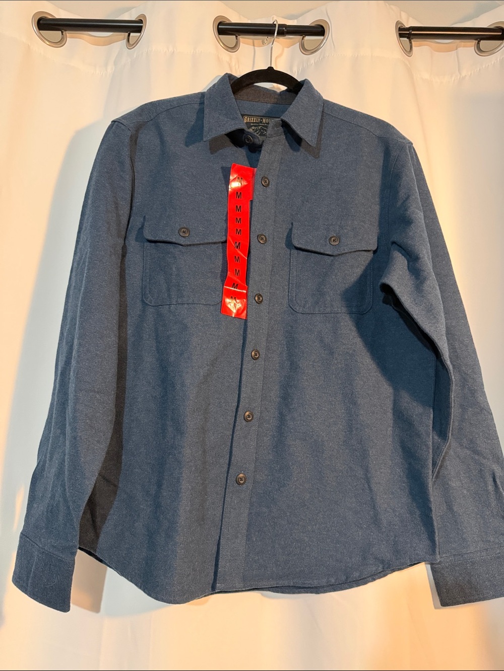 Men's Casual Button-Down Shirt in Slate Blue 100% Cotton M B5